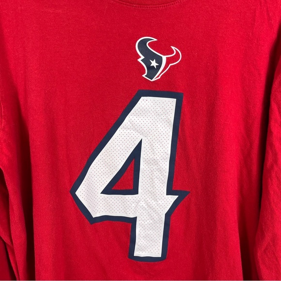 Nike Houston Texans Deshaun Watson Tee TShirt Long Sleeve Red Mens Medium M - Picture 4 of 9